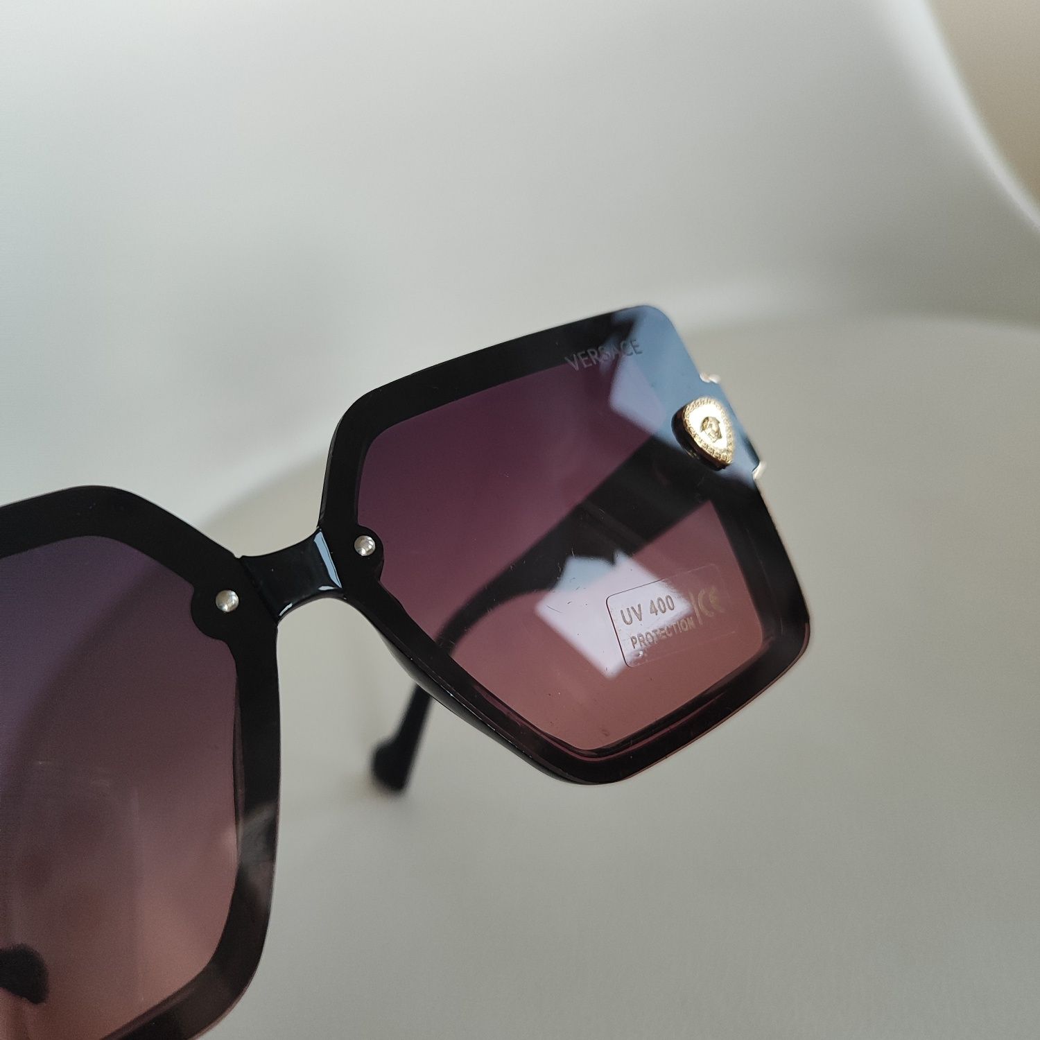 Okulary damskie okularki UV400 ochrona Versace brązowe różowe