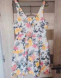 Sukienka na lato h&m w kwiaty rozkloszowana XL na ramiączkach