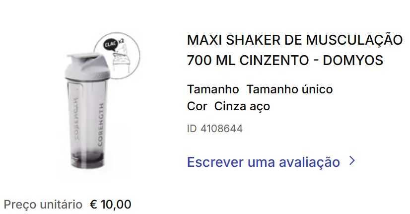 Garrafas Decathlon e Tupperware