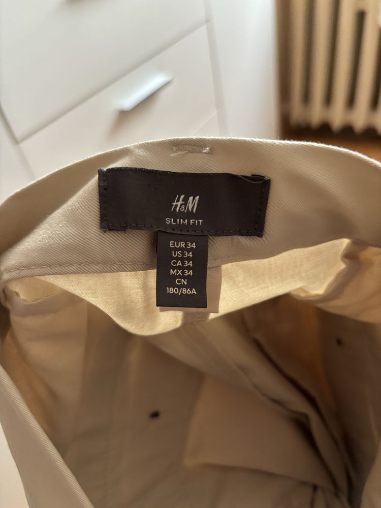 Bawełniane Spodnie Slim Fit H&M R:34