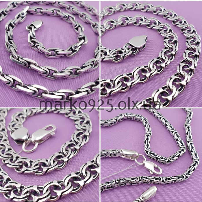 50 грам Срібний ланцюжок бісмарк лисячий хвіст якір срібло 925