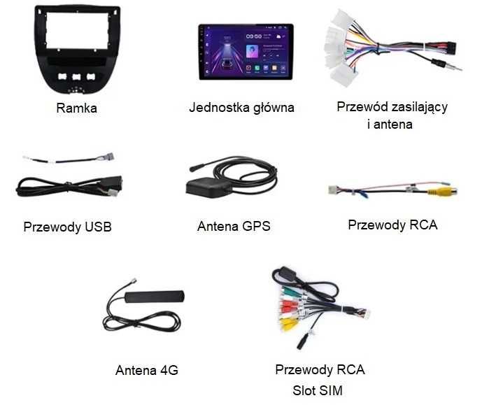 Radio 2din Android Toyota Aygo 6GB Nawigacja, Bluetooth, DSP, Raty