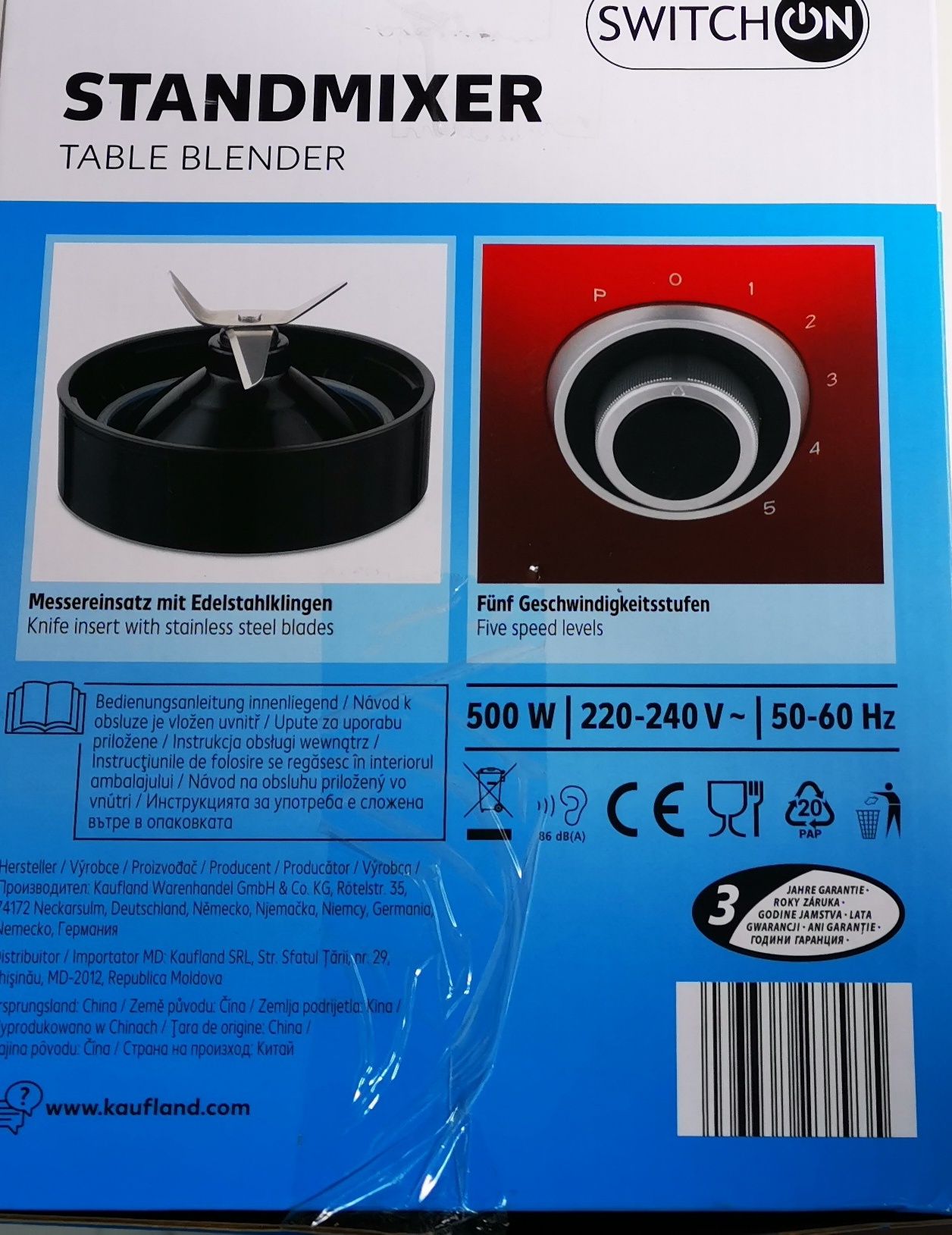 NOWY blender mikser smukee kielichowy 500W 1,5L szklany dzbanek
