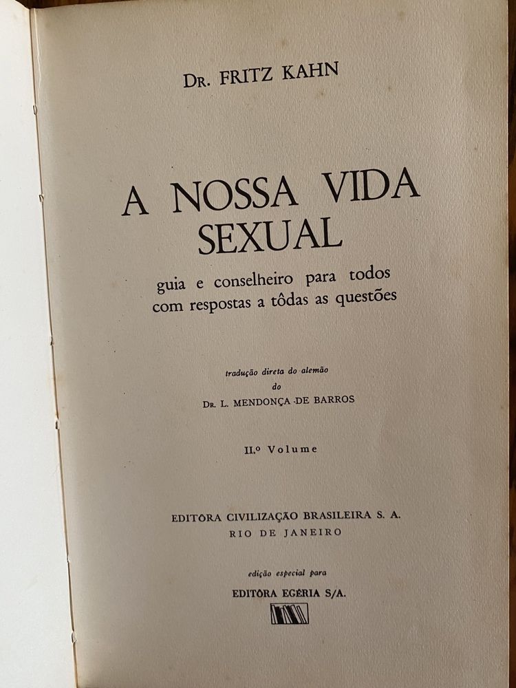 Coleção enciclopedia didática escolar adultos 3 livros antigos 1970 A nossa vida sexual