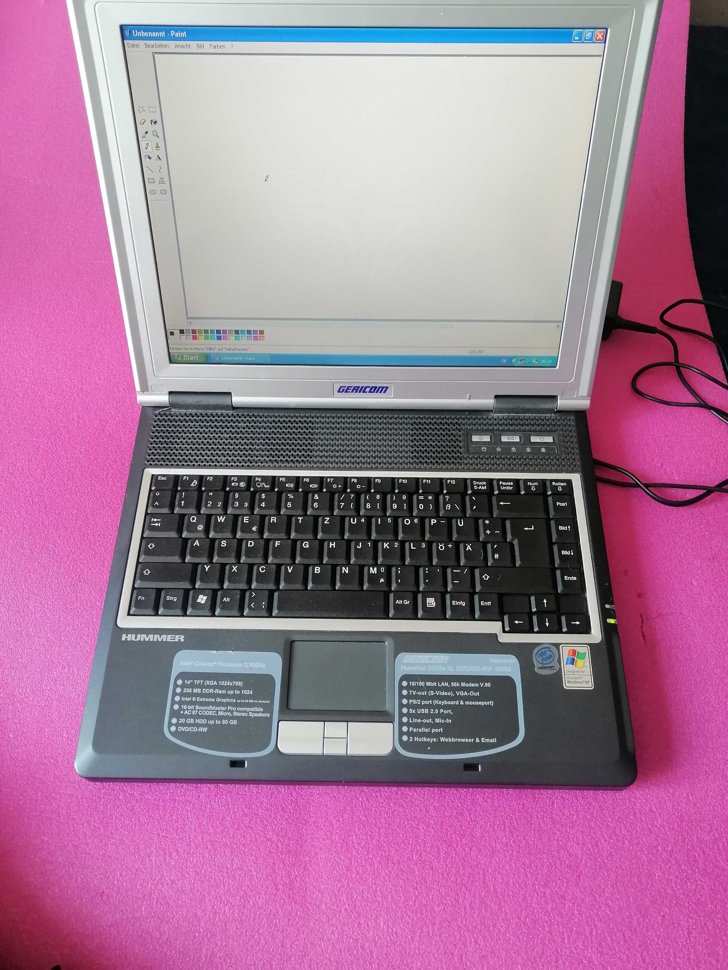 laptop gericom hummer 2020e xl dvd cd rw 09/03