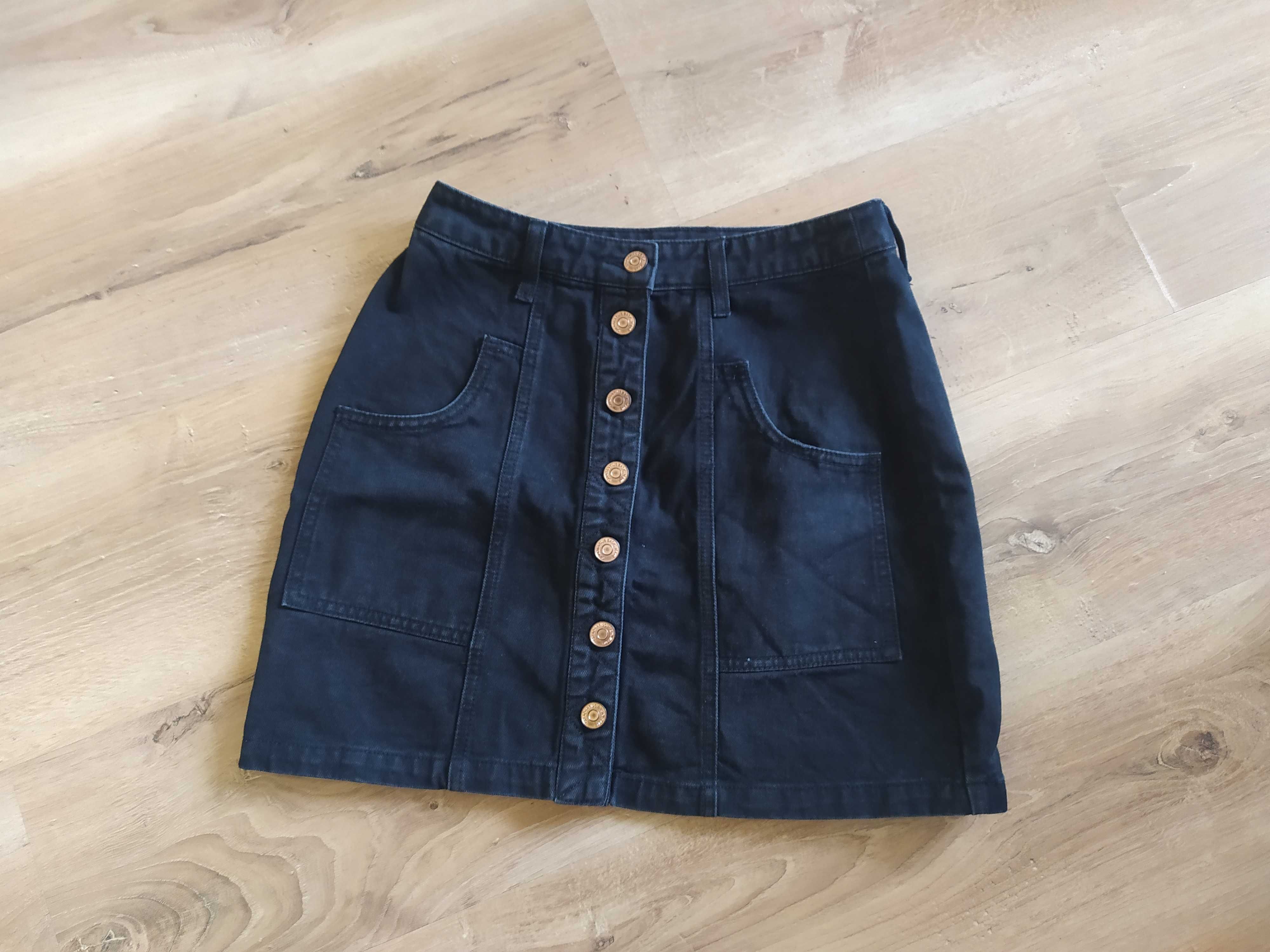 Spódnica mini czarny jeans stradivarius 36