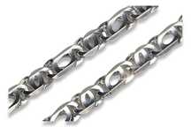 Łańcuszek z białego złota 14k 585 Tygrysie oko 13g włoski cc021w