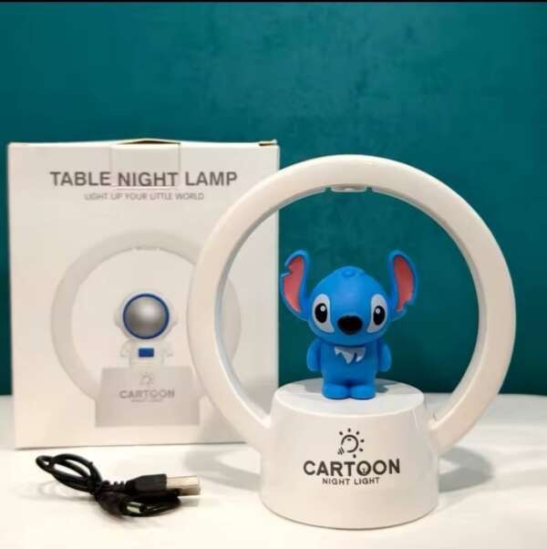 Лампа дитяча, настільна, нічник луна, stitch, стіч