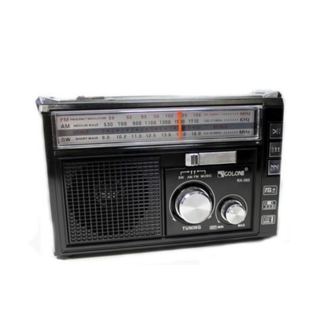 Потужний переносний радіоприймач Golon RX-382 FM/AM/SW з ліхтариком