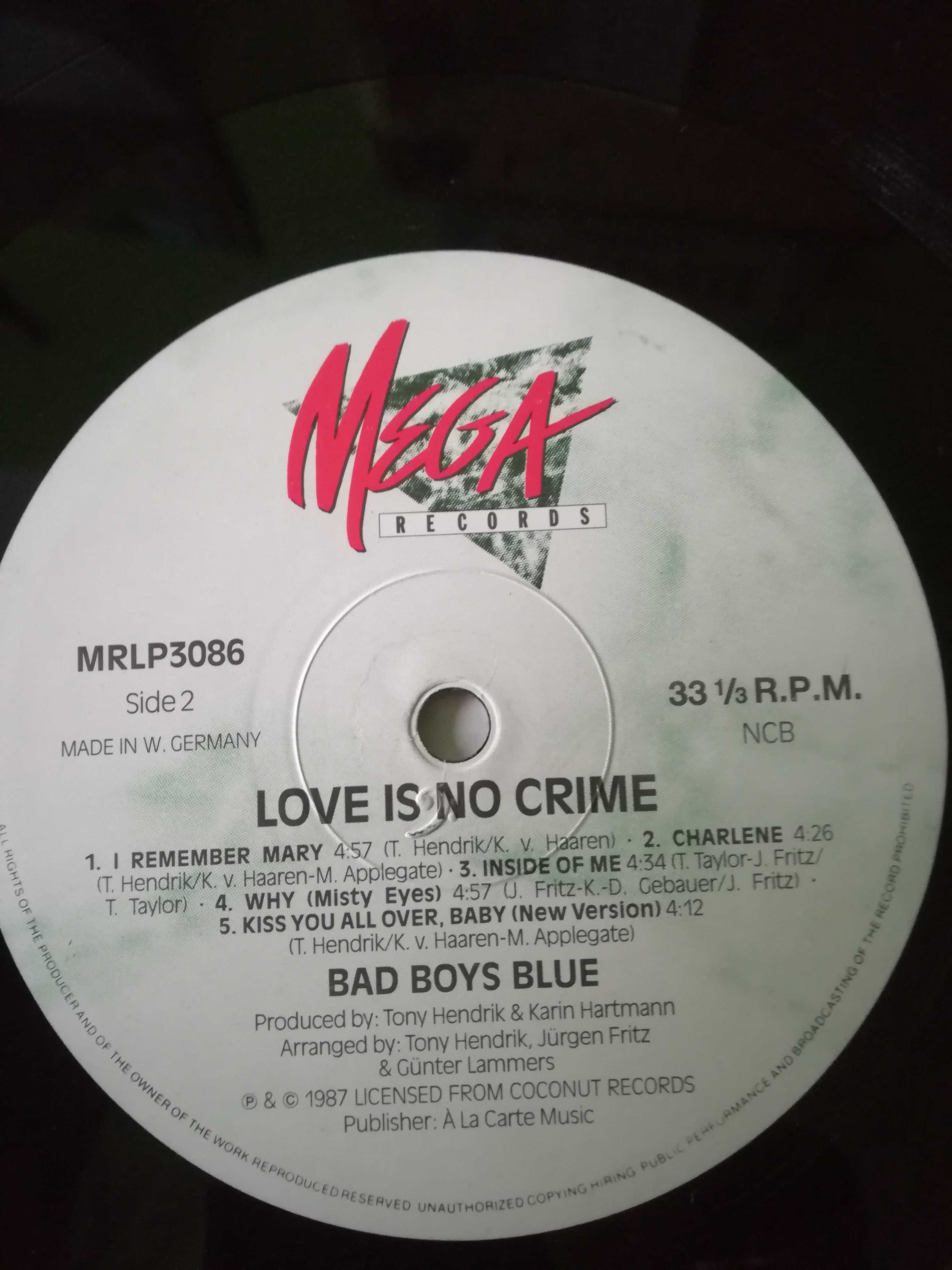 Bad Boys Blue Love Is No Crime winyl pierw. wyd Skand. 1987 r. EX-