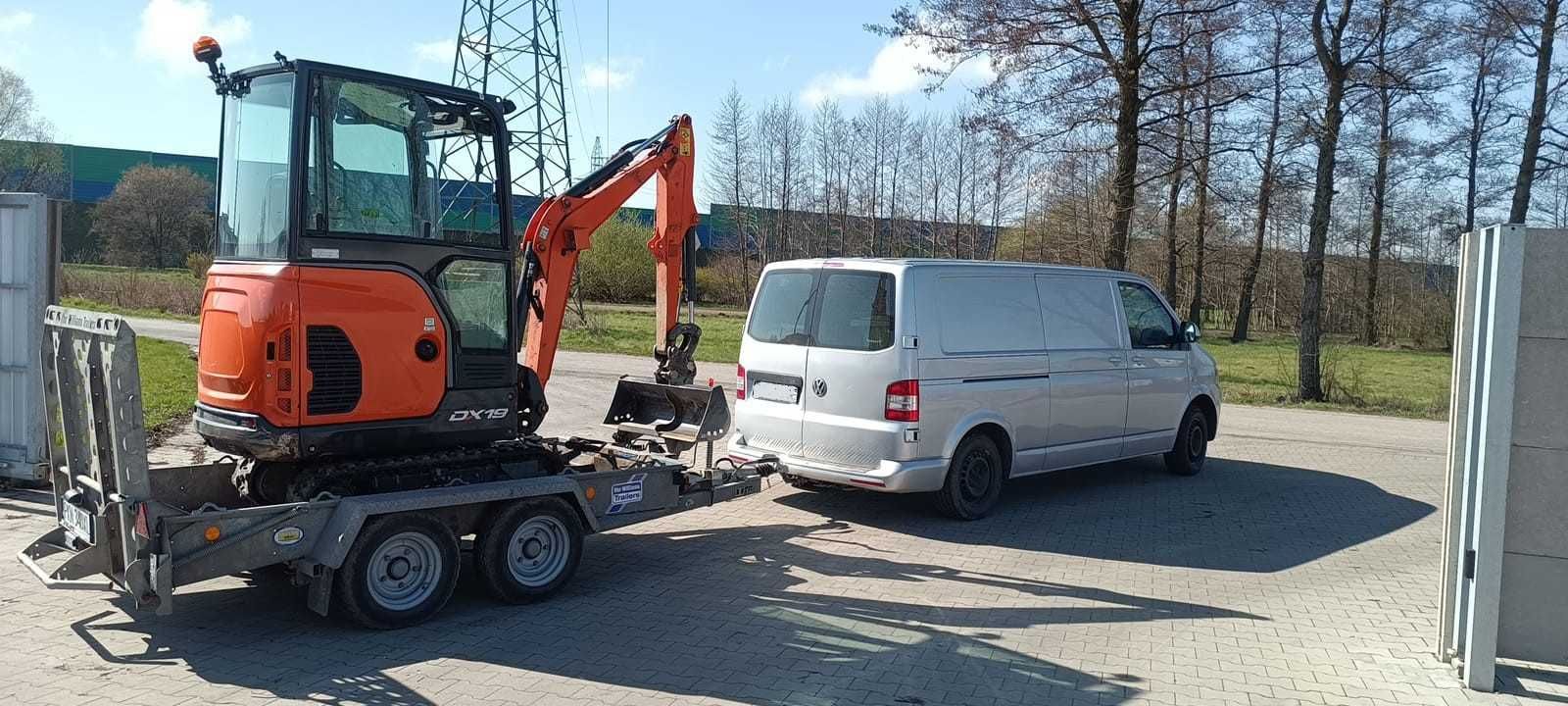 Wynajem Minikoparka Wypożyczalnia KONIN RĘBAK Wozidło 1/3/6 T OSIECZA