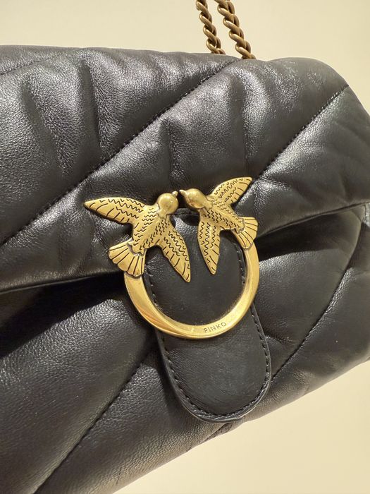 Torebka Pinko Classic Puff M czarna torebka na ramie