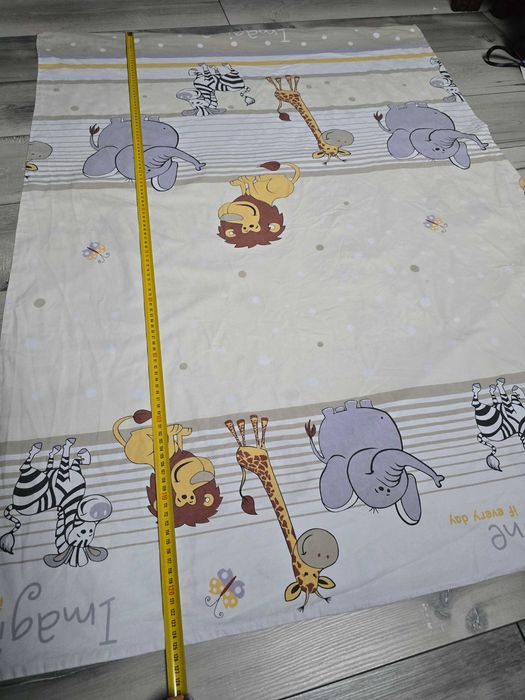 Pościel dziecięca niemowlęce 100x135 lew żyrafa słoń zebra beżowa