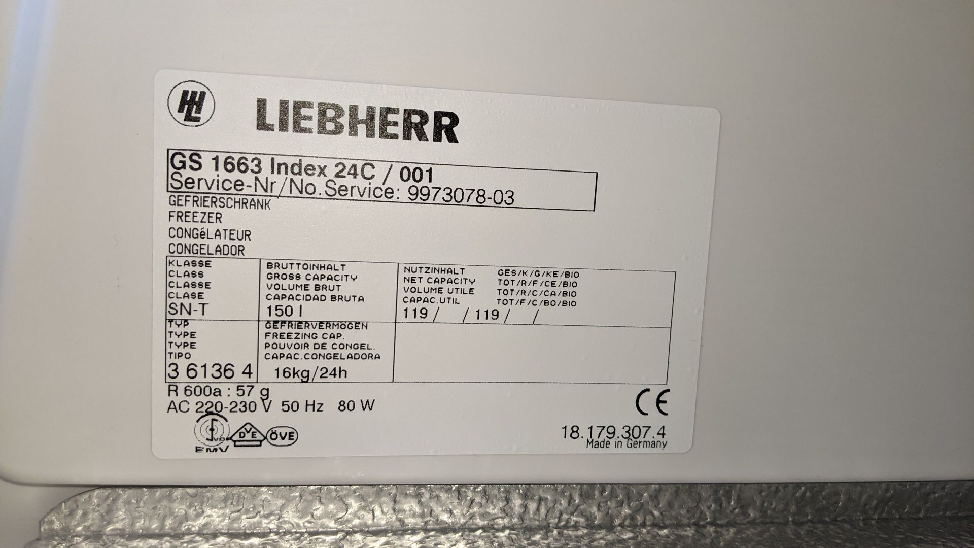Морозильна камера Liebherr 104/60/62 см
