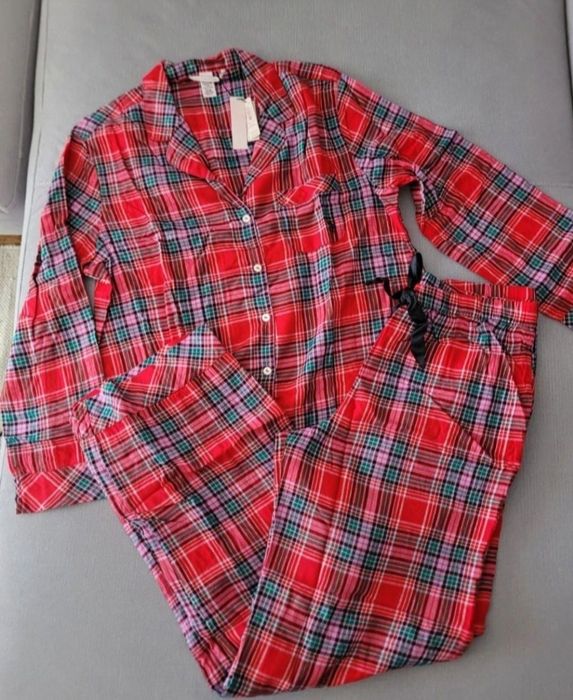 VICTORIA'S SECRET oryginalna z USA pizama flanelowa czerwona krata M