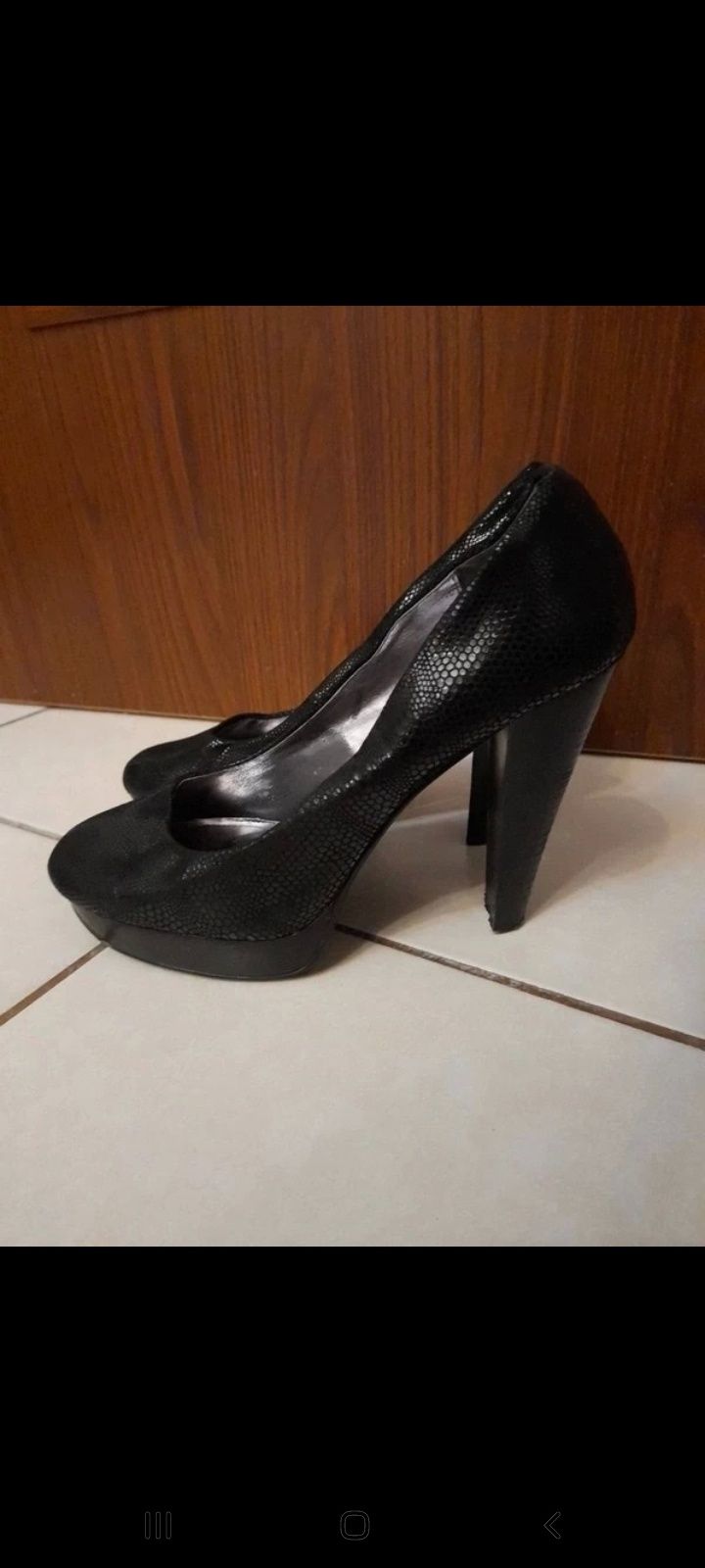 Buty Calvin Klein 39 czarne polysk wysoki obcas szpilki