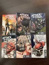 Manga Attack on Titan 1 2 3 4 5 e 6 em inglês