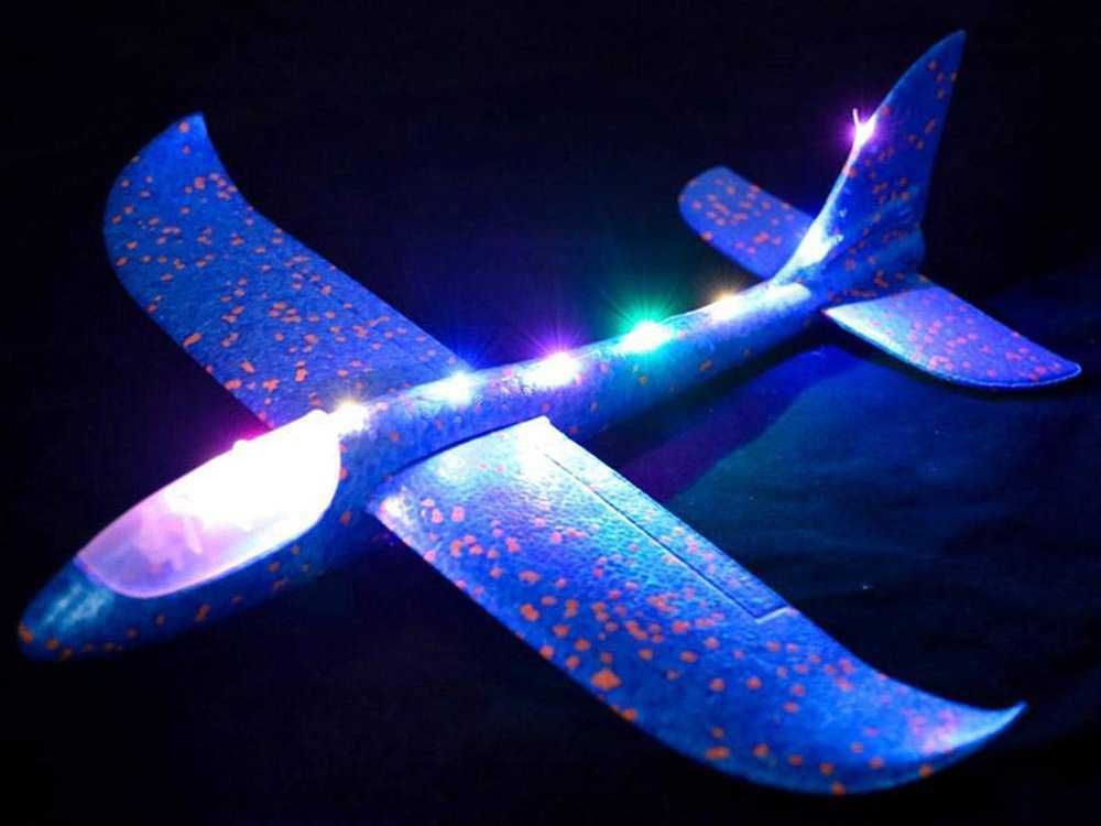 Samolot styropianowy 47cm świecący LED szybowiec rzutka duży