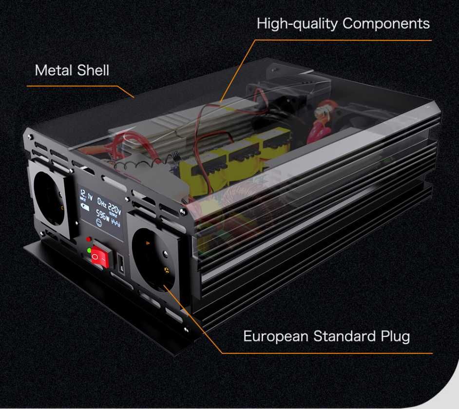 Інвертор 12V/220V 2000W/4000W Чистий синус