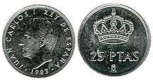Moeda - 25 Pesetas Juan Carlos 1983