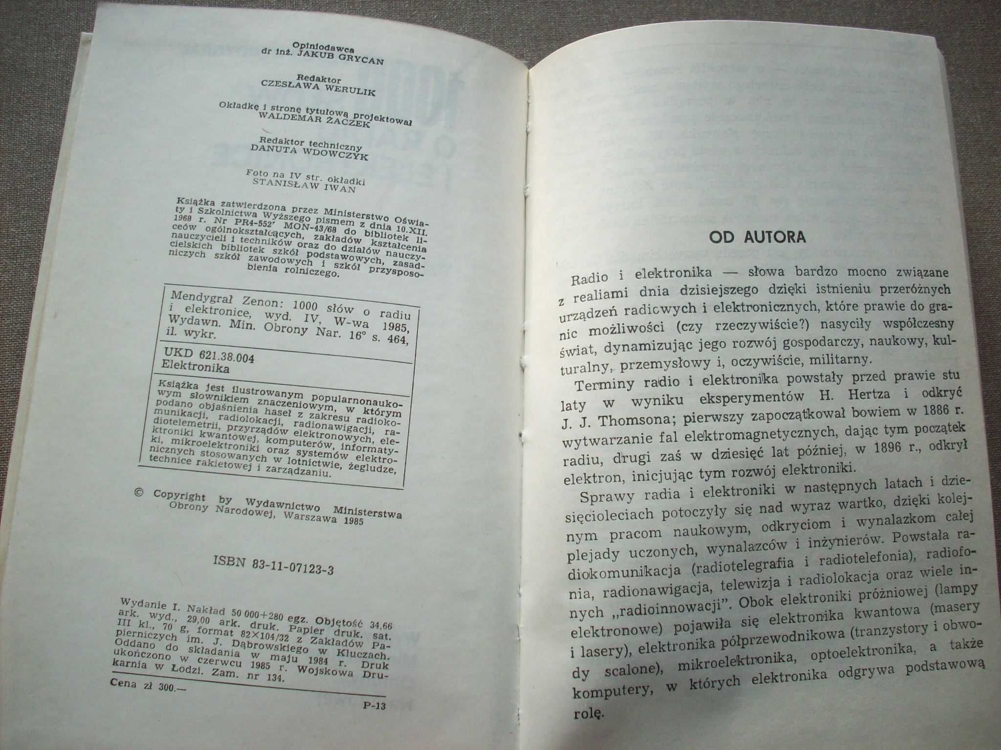 1000 słów o radiu i elektronice, Z.Mendrygał, 1985.