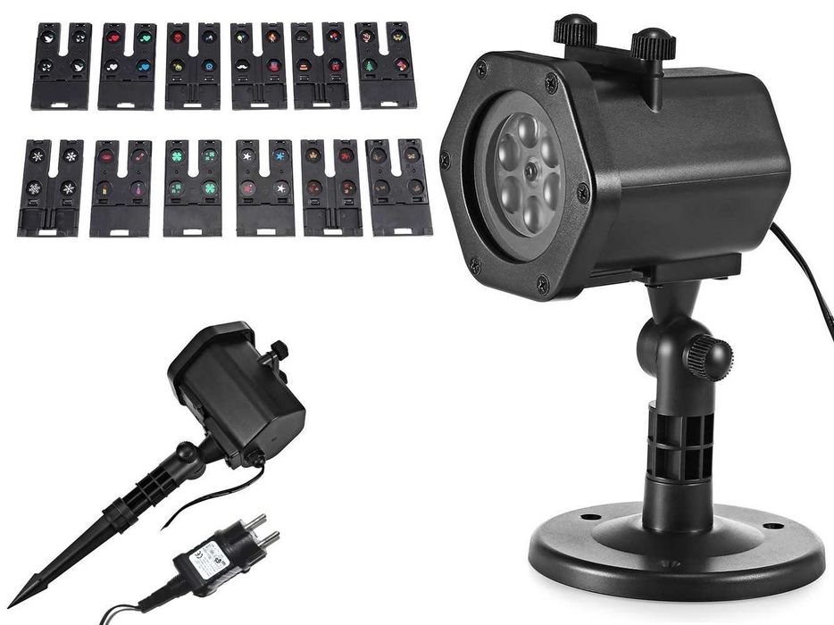 Projektor Laserowy Led RGB 12w1 Świąteczny Ogrodowy Dom Lampki Choinka