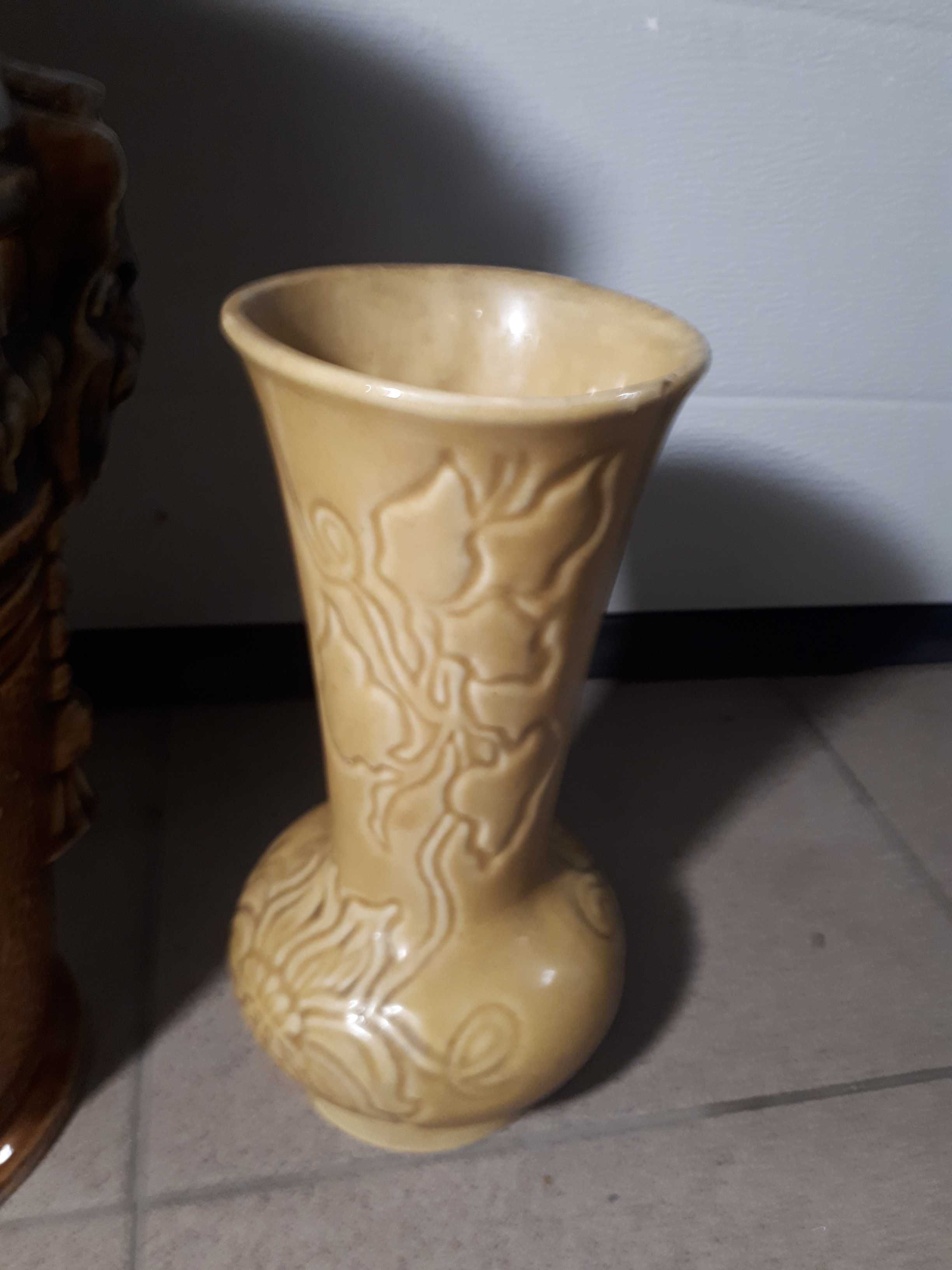 stary duży wazon ceramiczny szkliwiony prl vintage 35 cm
