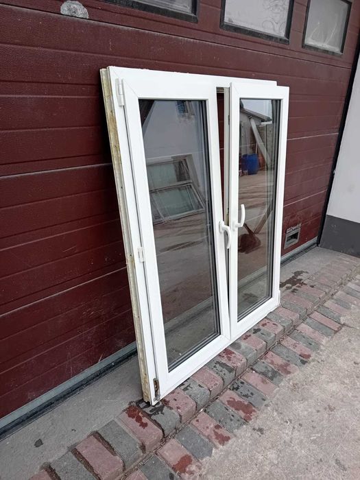 Okno dwuskrzydłowe 121x143 plastikowe pcv DOWÓZ CAŁY KRAJ