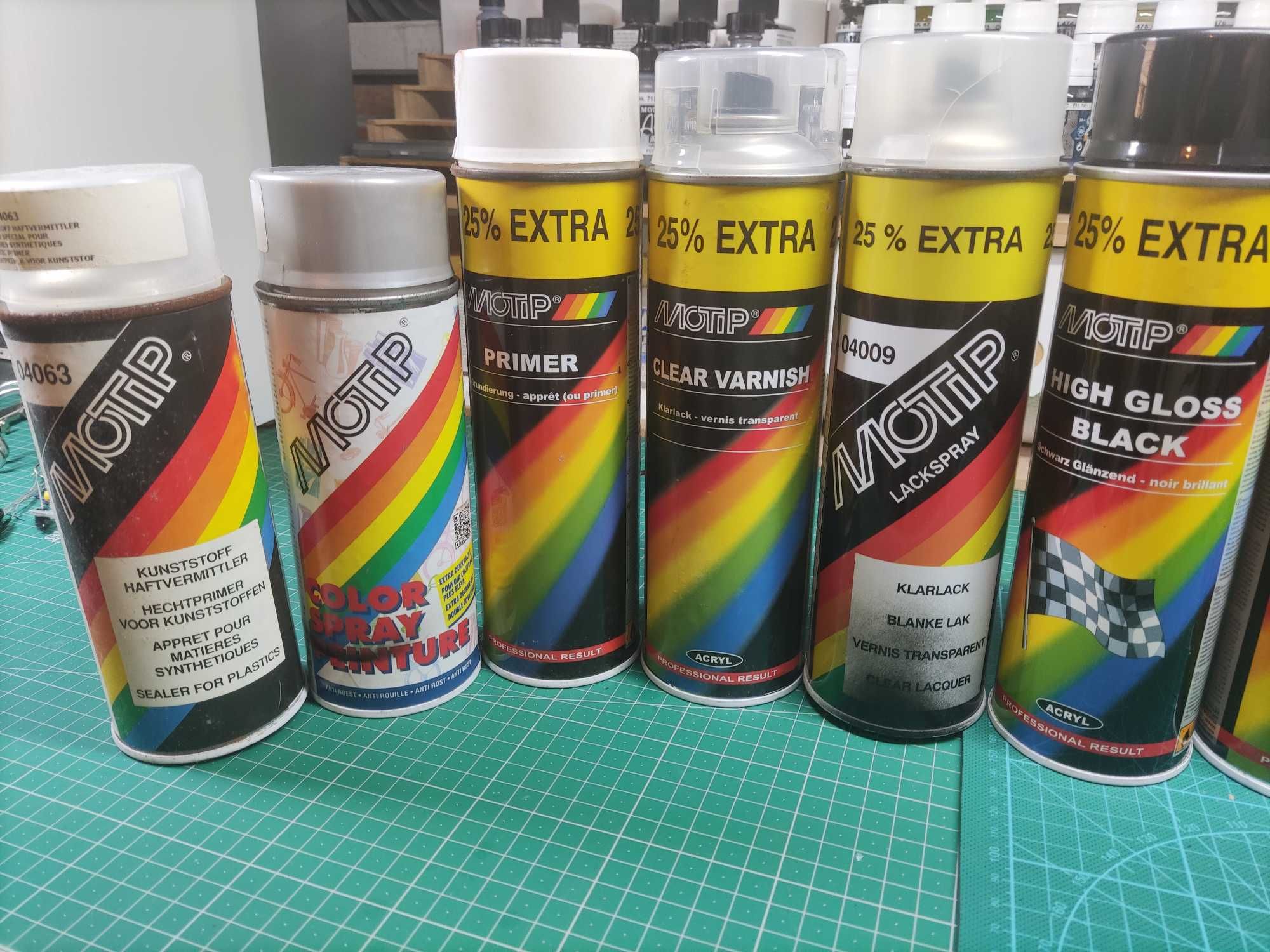 Lote de 9 latas de Tinta Automotiva Motip