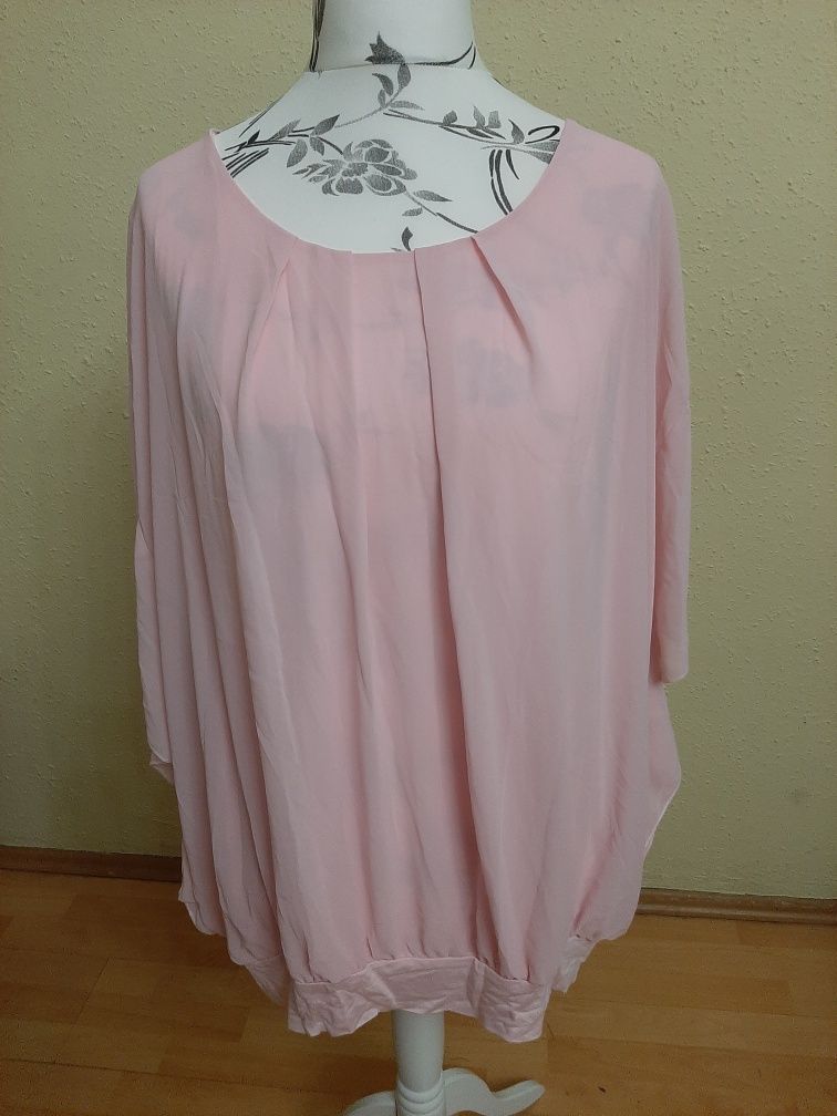 Nowa bluzka dwuwarstwowa Plus size rozmiar XXL różowa