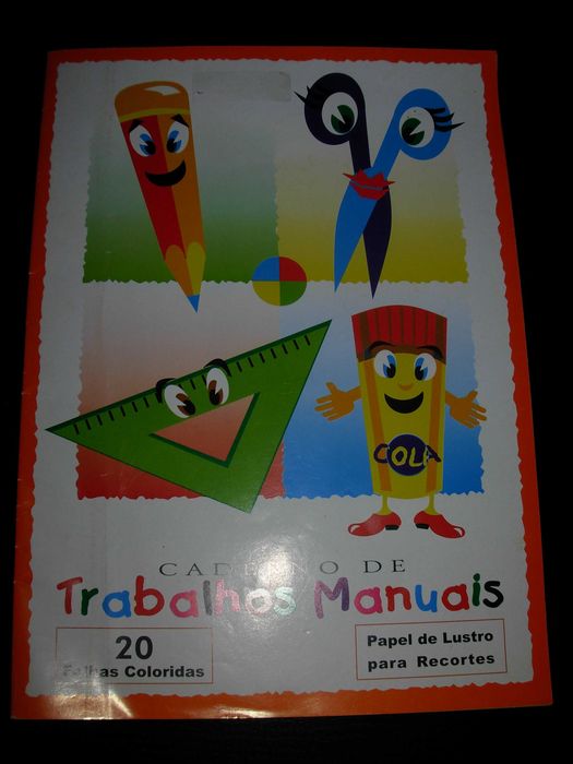 Caderno de trabalhos manuais - Papel de lustre para recorte - NOVO