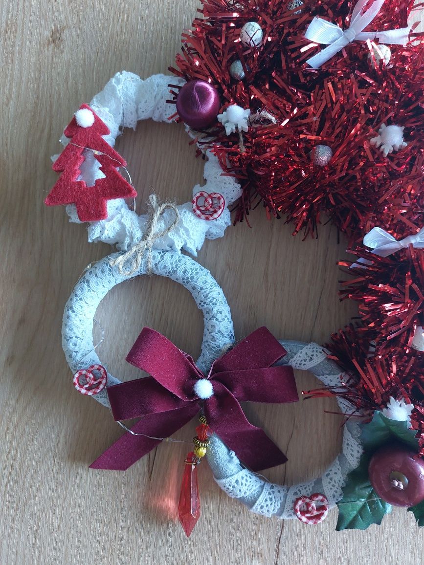 Grinalda de Natal com luzes, Handmade, nova