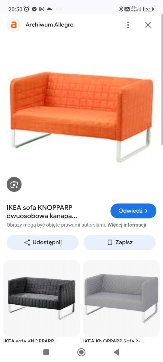 Sofa 2 osobowa Ikea Knopparp