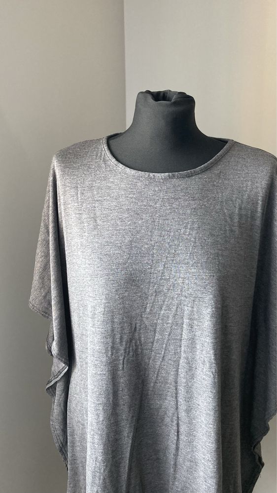 Be Jealous NOWA sukienka oversize dłuższy tył nietoperz szara L/XL