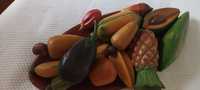 Decoração  Prato africana linda de frutas angolanas todas em madeira e