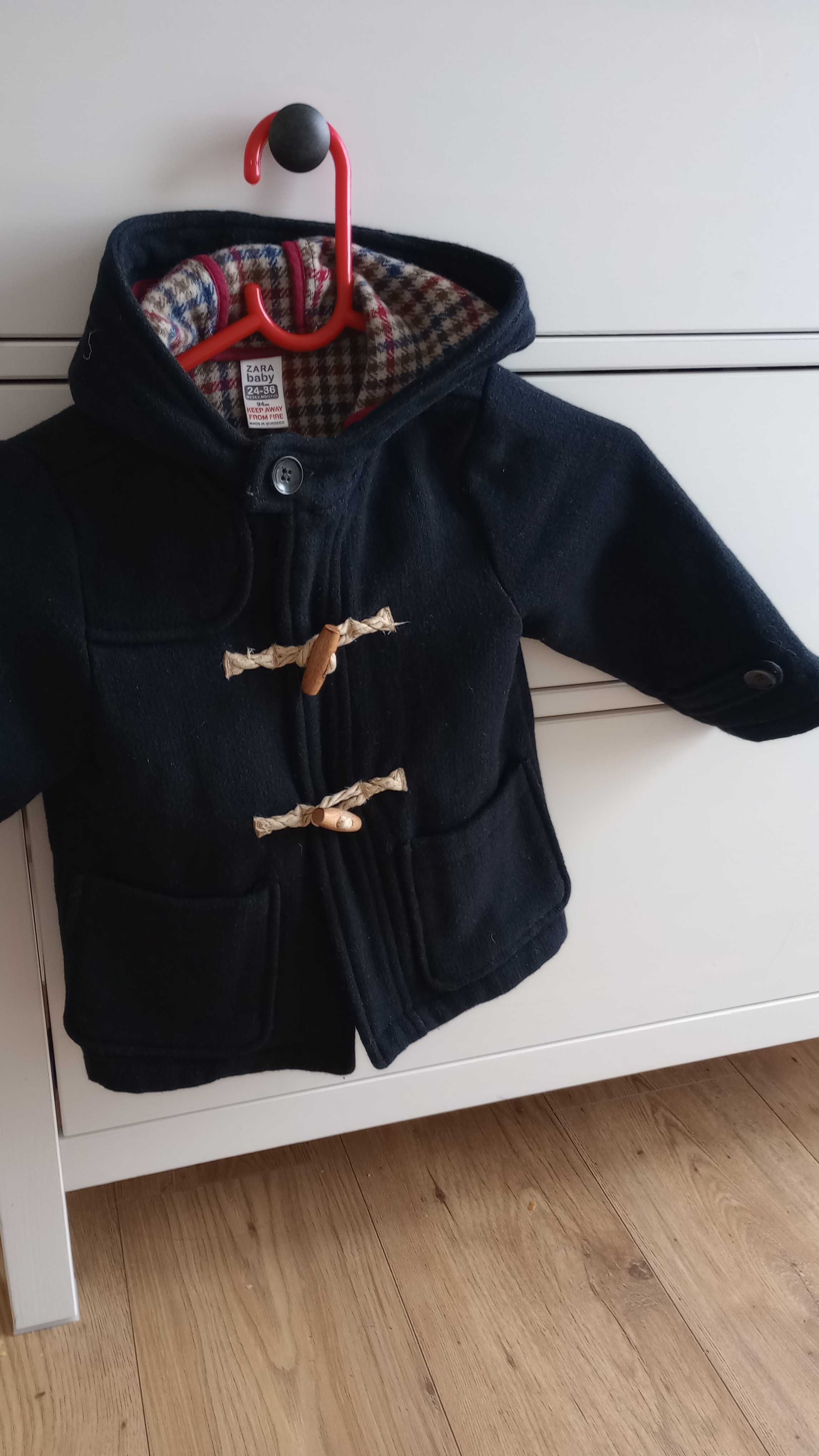Płaszczyk Zara, 24-36 miesięcy, 50% wool, granatowy na wiosnę