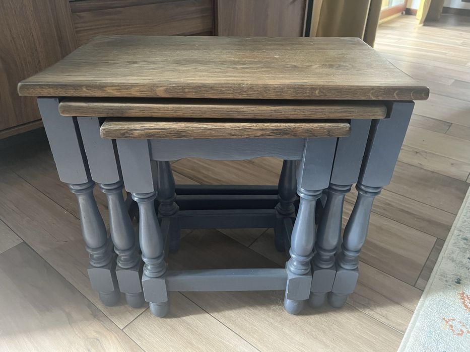 Trojaczki stolik kawowy nocny drewniane