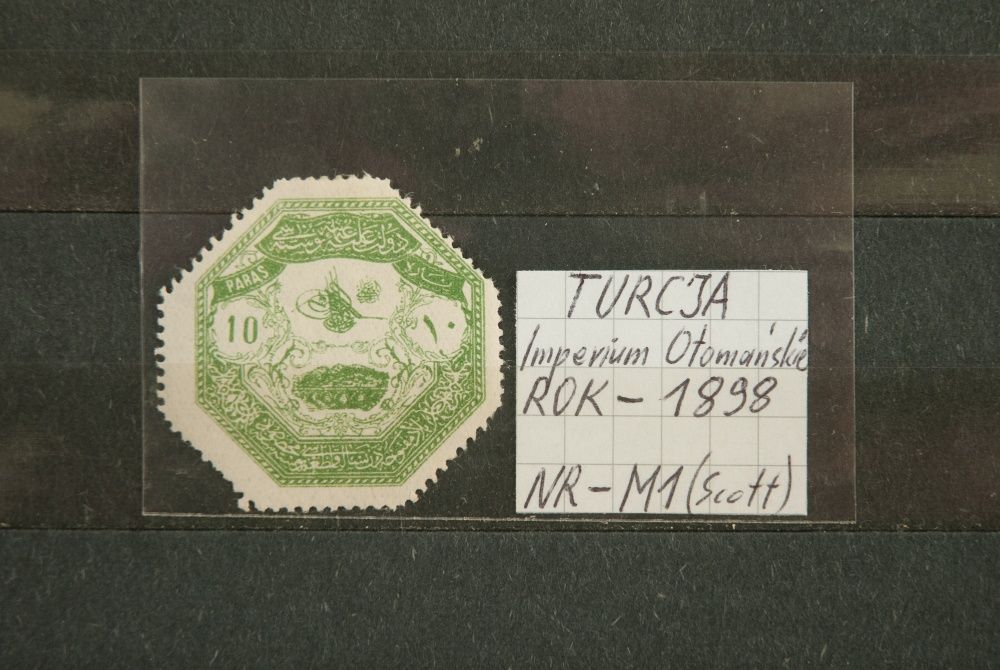 FILATELISTYKA Znaczek TURCJA 1898 - 10 Paras - NR-M1 (Scott)