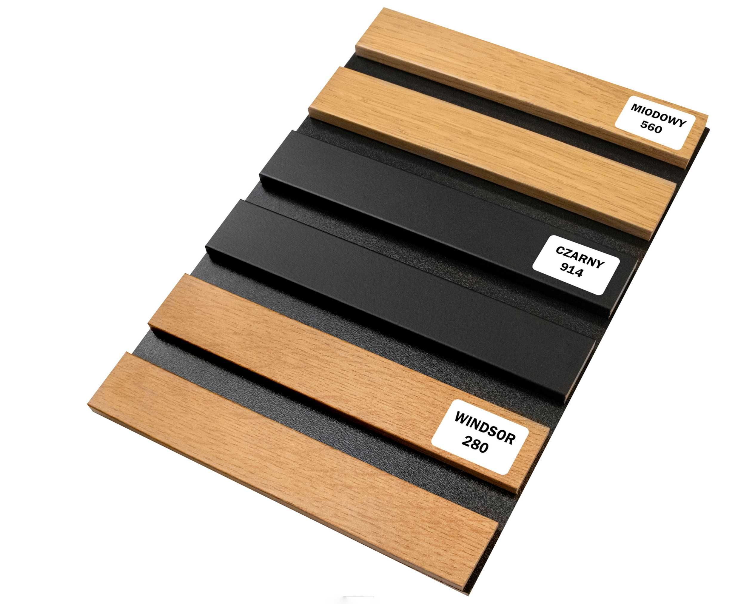Lamele ścienne na czarnej płycie HDF - 275 cm x 59,5 cm Czarne i inne