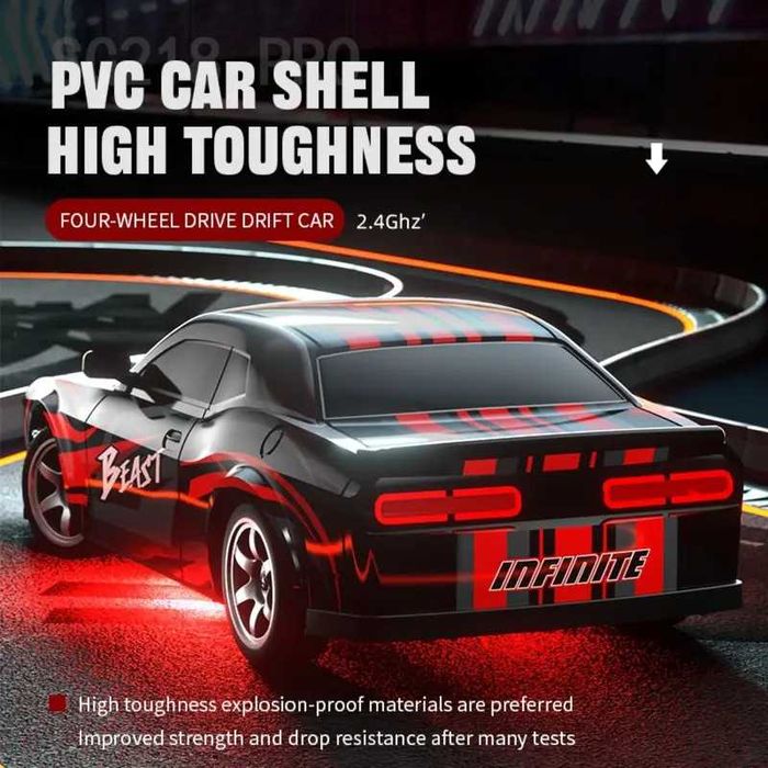 Дрифт RC авто SG218 1:16, 2.4 ГГц, змінні шини, LED, USB зарядка, нове