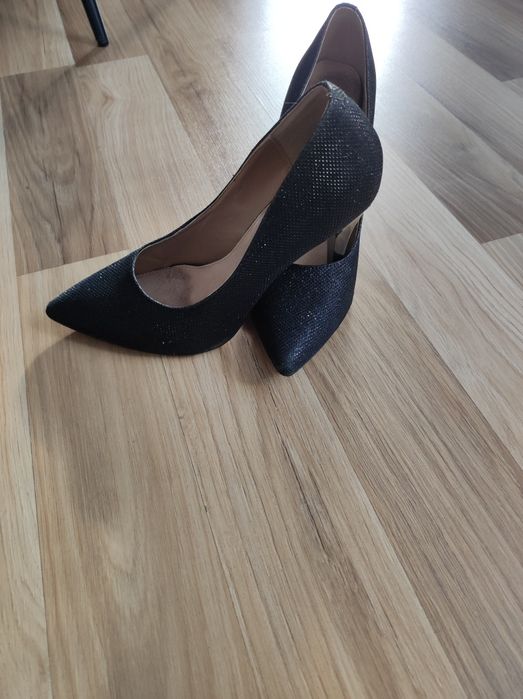Buty damskie szpilki z brokatem