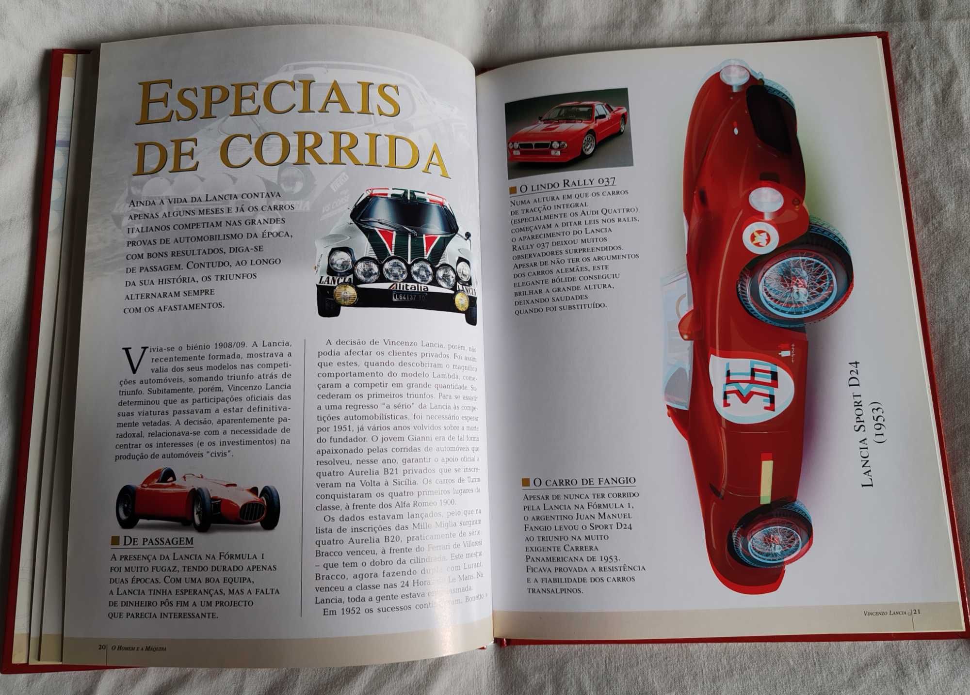 Álbum "Lancia Vicenzo Lancia" com imagens e óculos 3D.