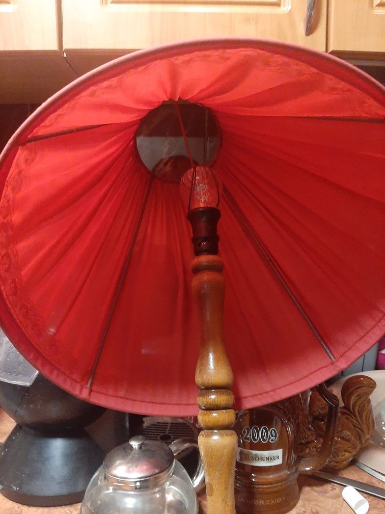 Lampa stojąca z abażurem prl