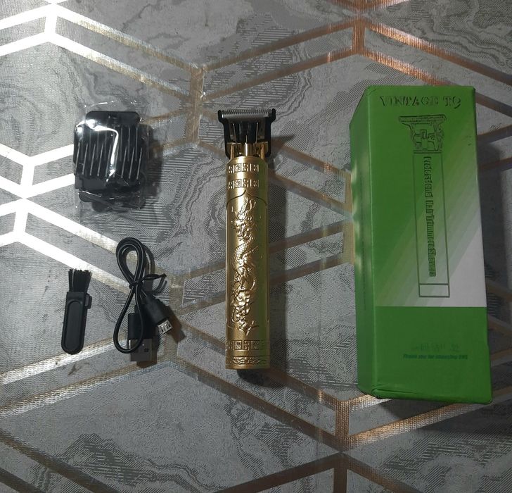 Тример Vintage T9 золотиста машина для стрижки бороди