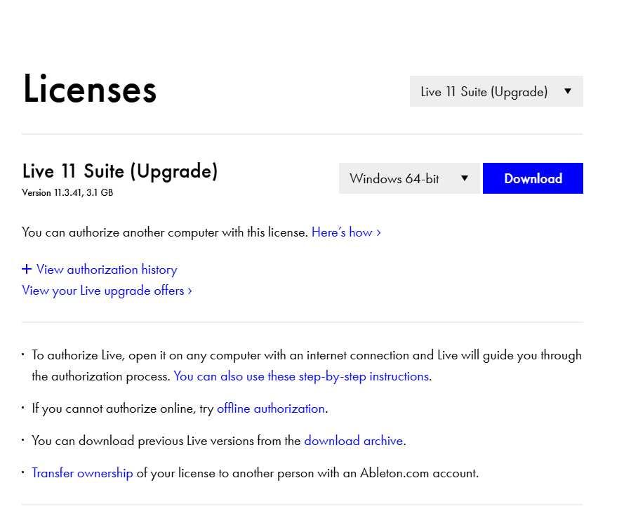 Ableton Live 11 Suite (License transfer)