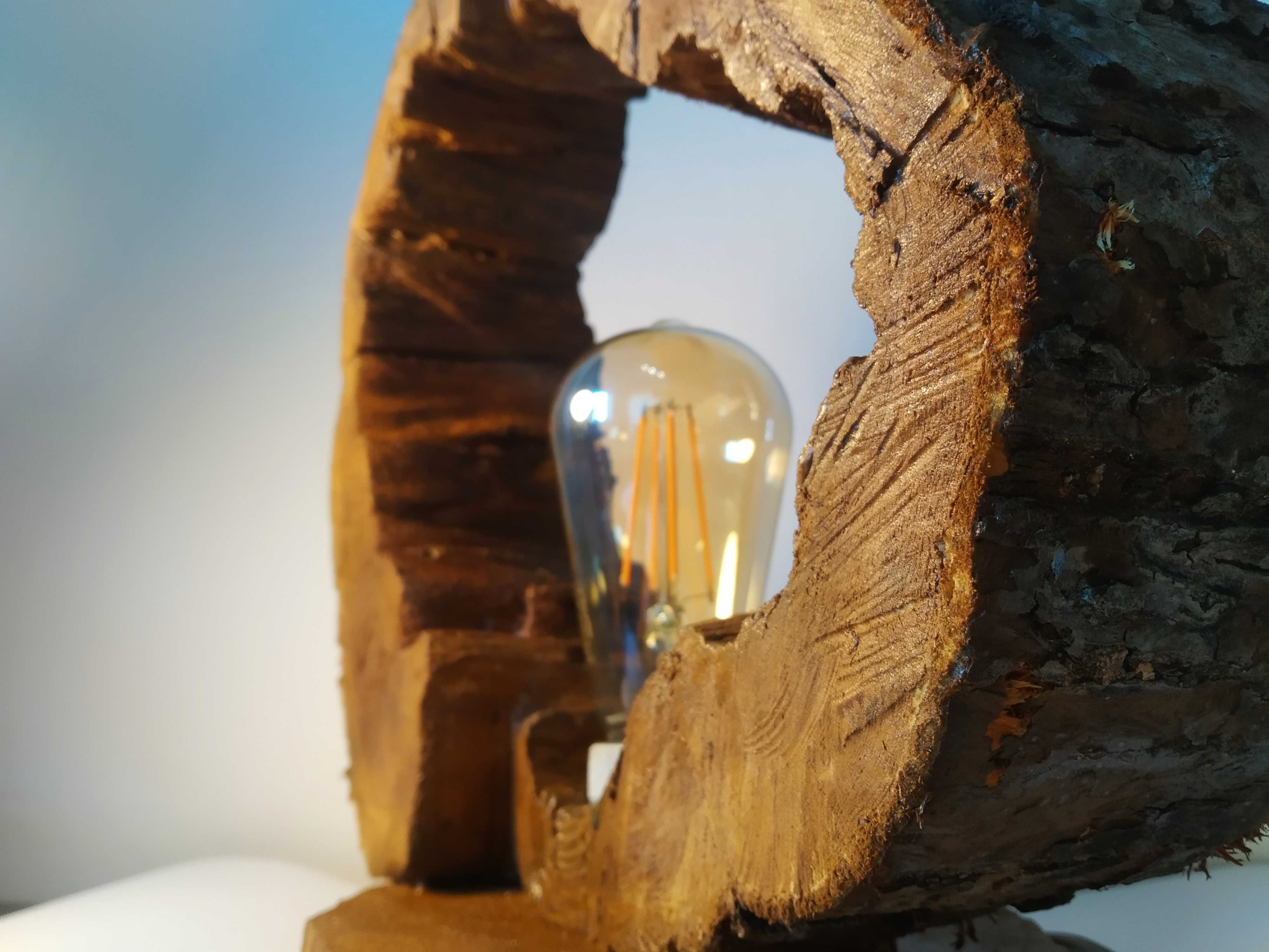 Nowa drewniana Dębowa Lampa stojąca + gratis