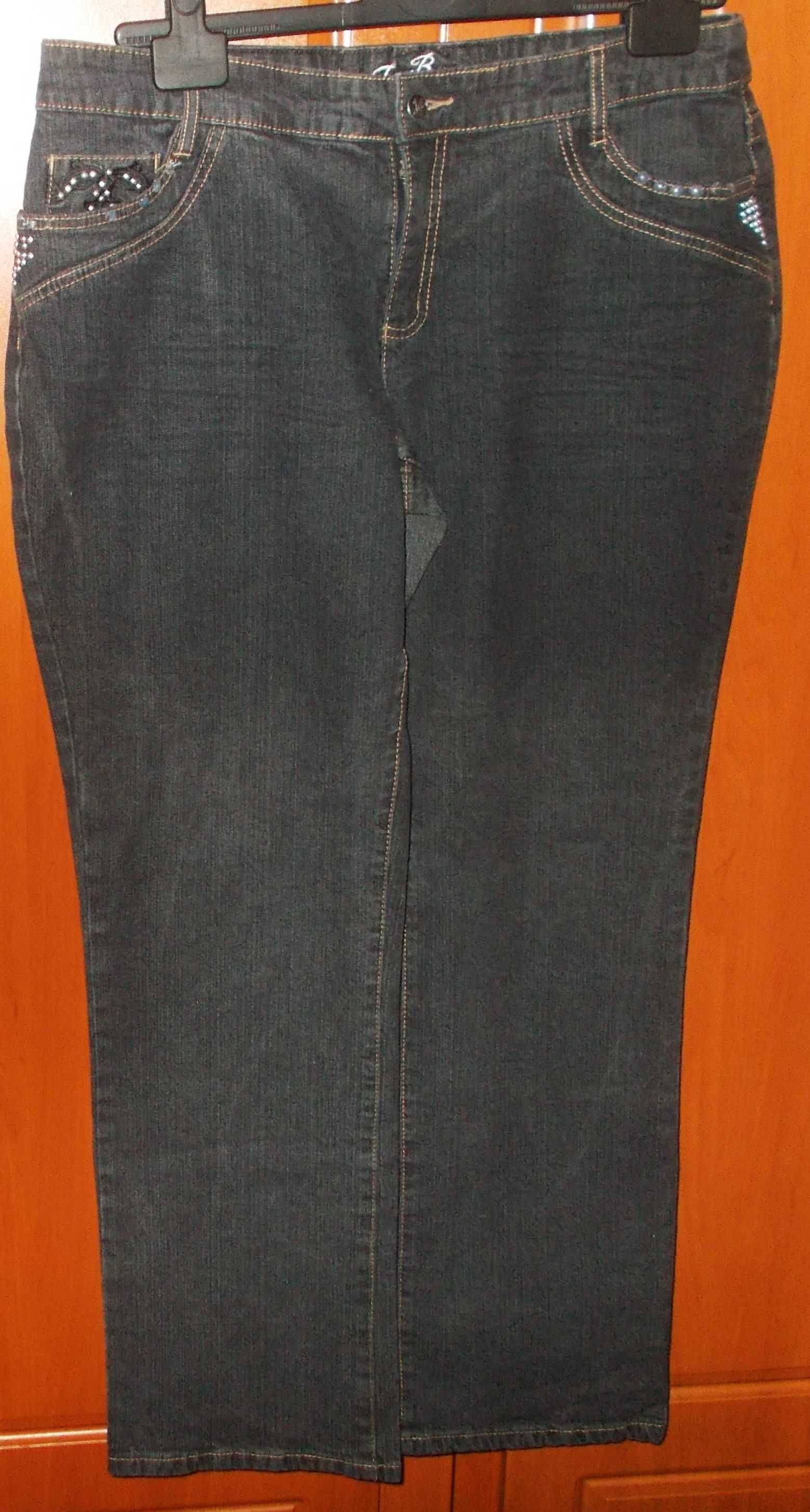 Spodnie jeansy stylowe rock black zdobione haft dżety XXL Joe Browns
