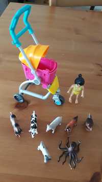 Figurki zwierząt, wózek Barbie, Sven Kraina lodu