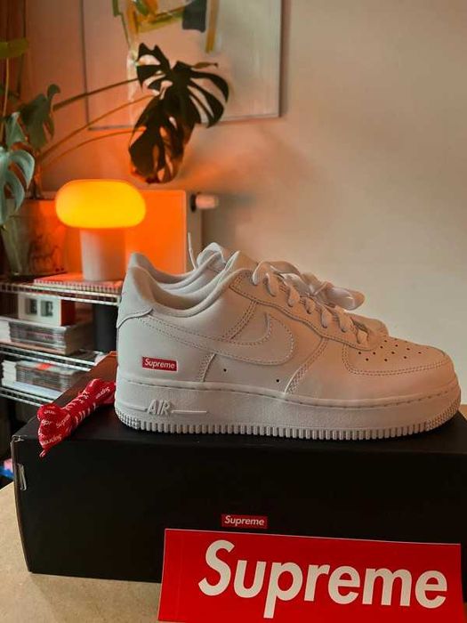 "Buty koszykówki "Nike_Air_Force_1_Low_Supreme_White R.44