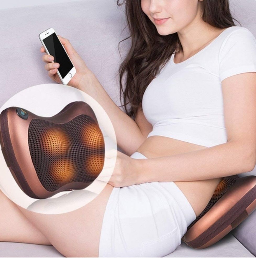 Массажная подушка для шеи Massage Pillow,для дома и автомобиля 220/12v
